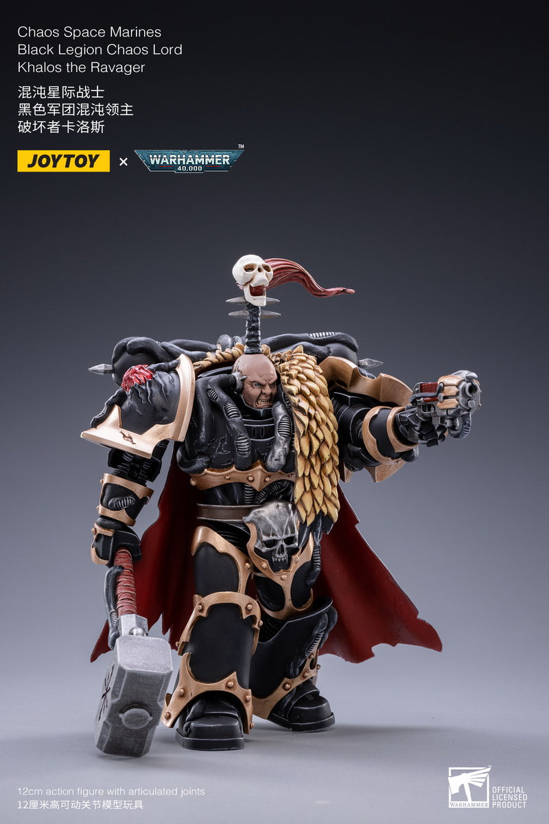 PRE-ORDER Warhammer 40k - Chaos Space Marines - Black Legion Chaos Lord Khalos the Ravager 1/18 [May 2023 Release]