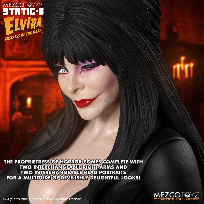 PRE-ORDER MEZCO TOYZ'S STATIC-6 - Elvira® Mistress of the Dark™