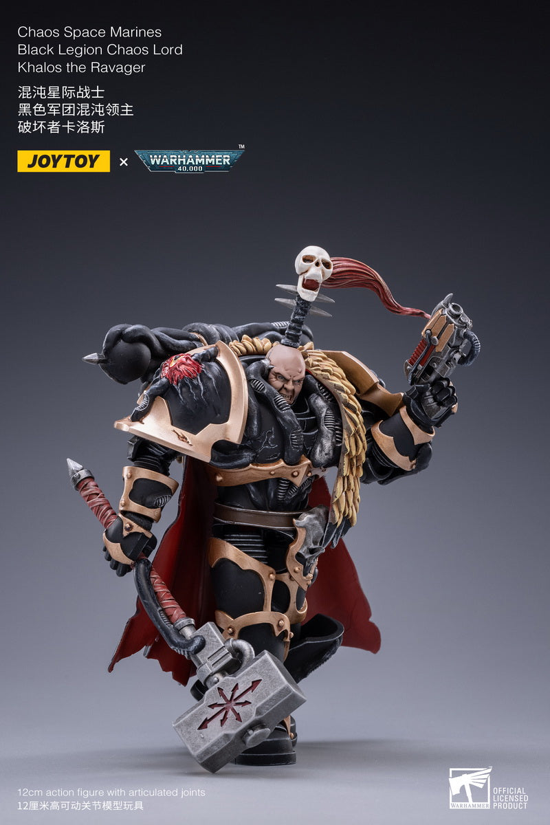 PRE-ORDER Warhammer 40k - Chaos Space Marines - Black Legion Chaos Lord Khalos the Ravager 1/18 [May 2023 Release]