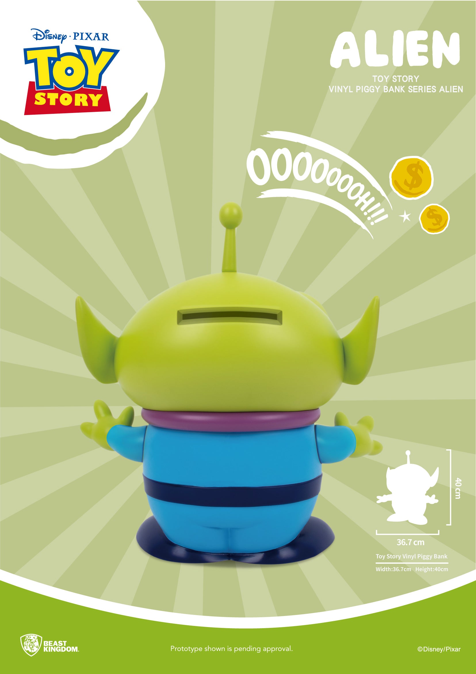 PRE-ORDER Toy Story Large Vinyl Piggy Bank - Alien