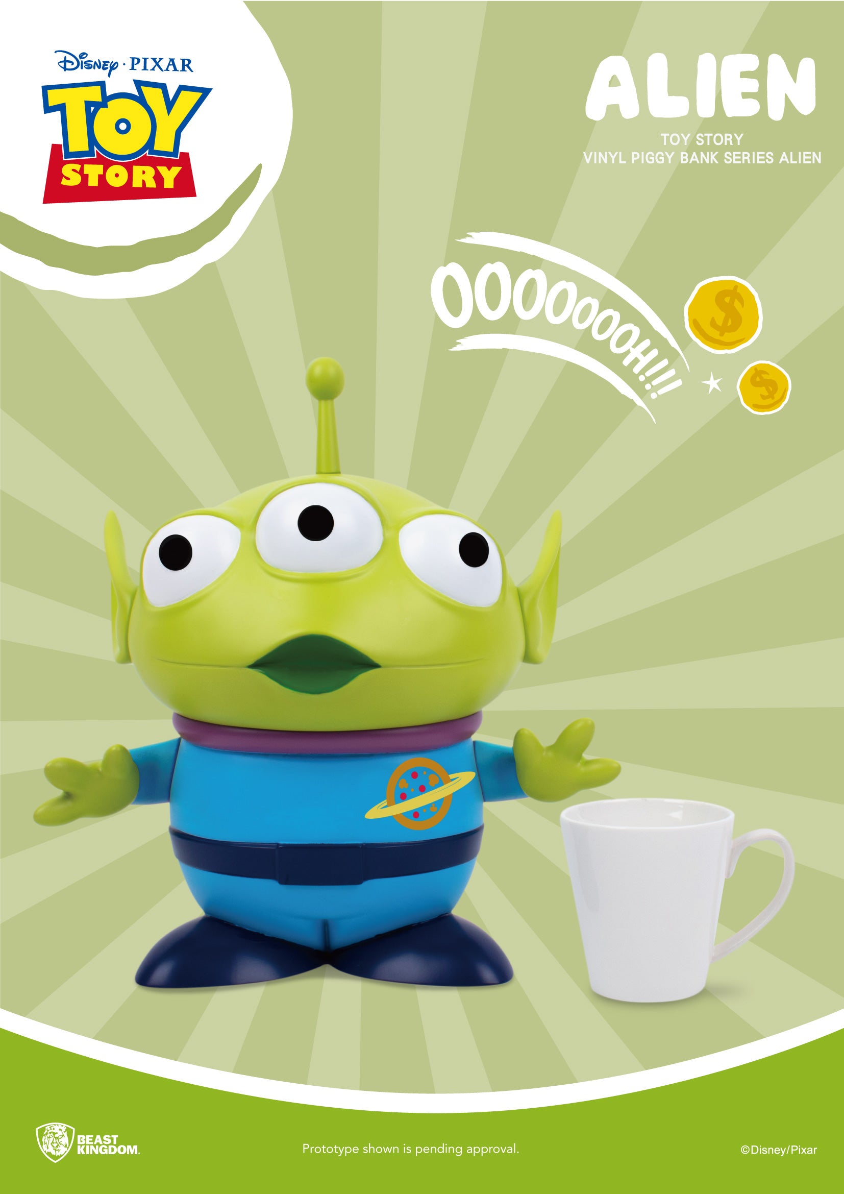 PRE-ORDER Toy Story Large Vinyl Piggy Bank - Alien