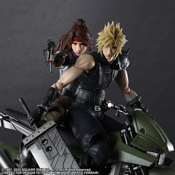 PRE-ORDER Play-Arts Kai - Final Fantasy VII Remake - Cloud Strife, Jessie Raspberry and Bike Set