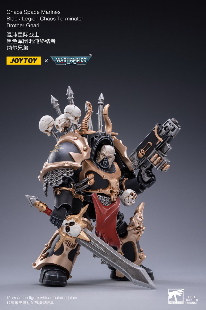PRE-ORDER Warhammer 40k - Chaos Space Marines - Black Legion Chaos Terminator Brother Gnarl 1/18 [May 2023 Release]