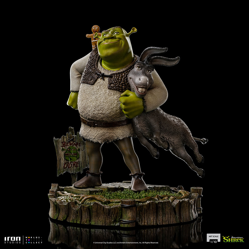PRE-ORDER Shrek - Shrek, Donkey and The Gingerbread Man Deluxe Art Scale 1/10