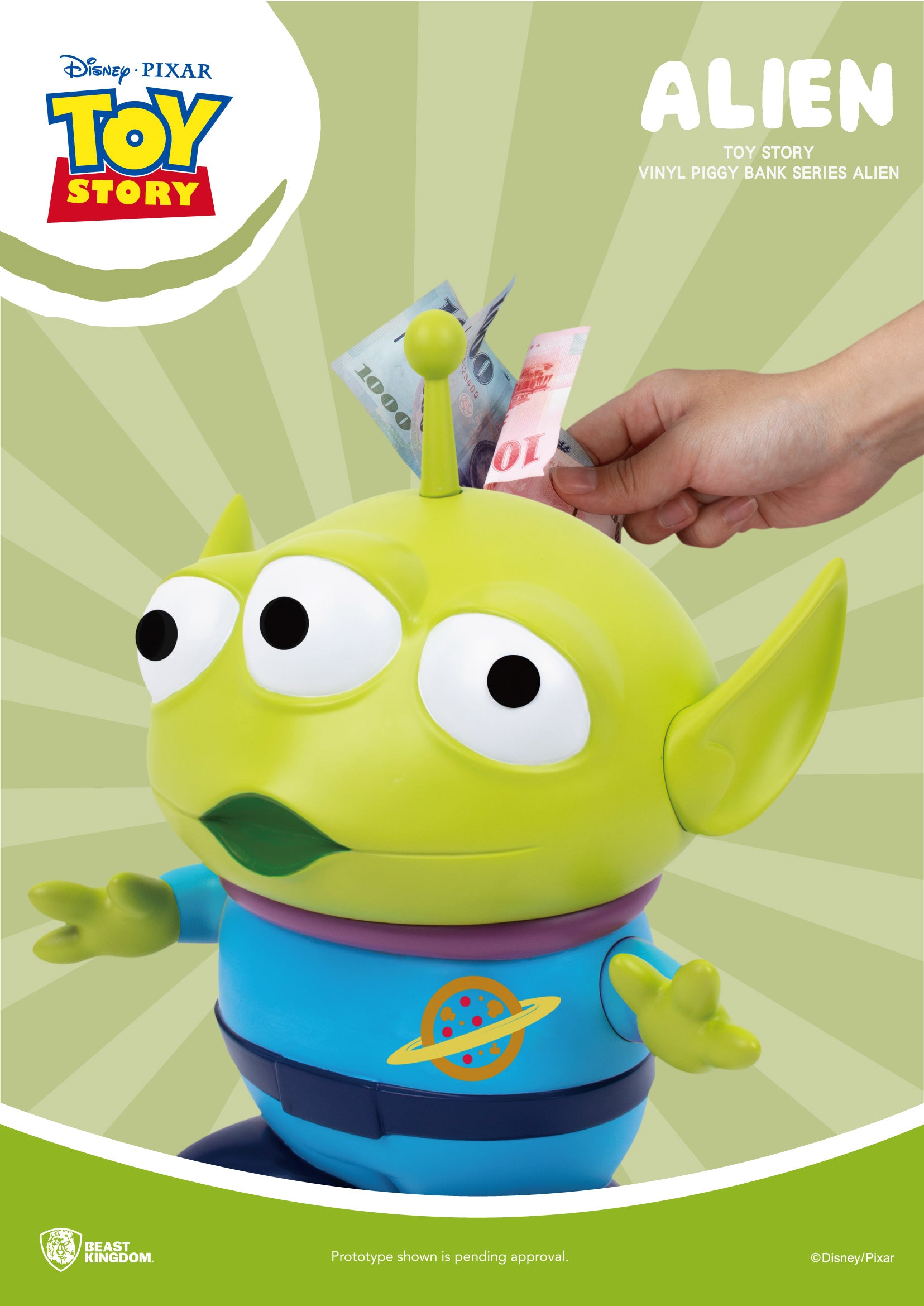 PRE-ORDER Toy Story Large Vinyl Piggy Bank - Alien