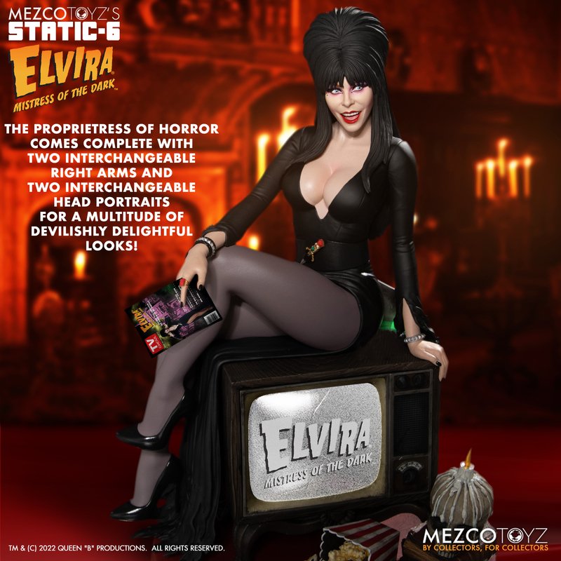PRE-ORDER MEZCO TOYZ'S STATIC-6 - Elvira® Mistress of the Dark™