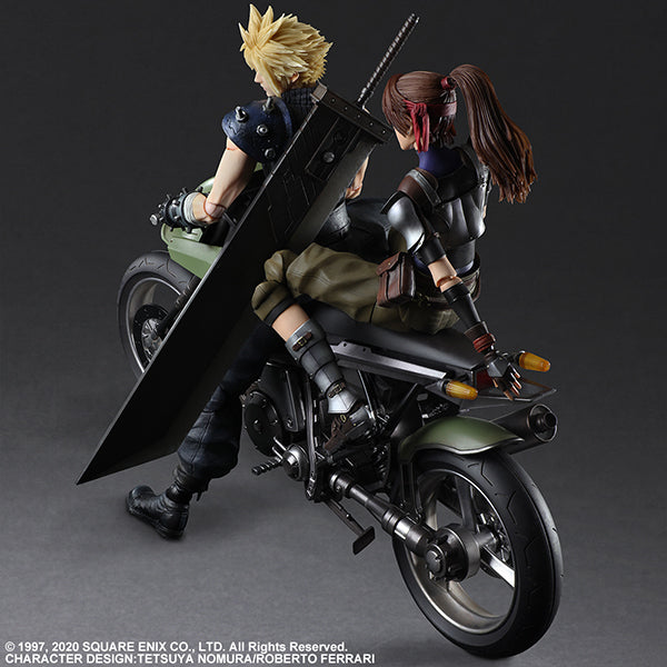 PRE-ORDER Play-Arts Kai - Final Fantasy VII Remake - Cloud Strife, Jessie Raspberry and Bike Set