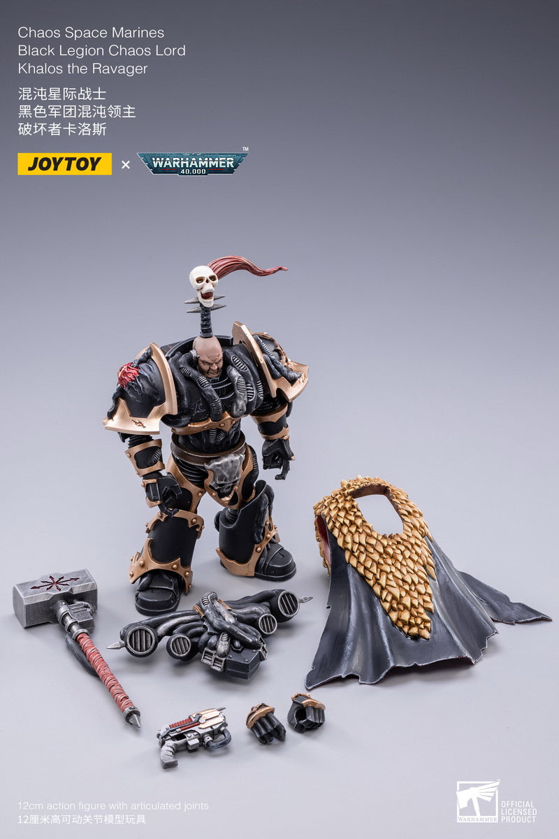 PRE-ORDER Warhammer 40k - Chaos Space Marines - Black Legion Chaos Lord Khalos the Ravager 1/18 [May 2023 Release]