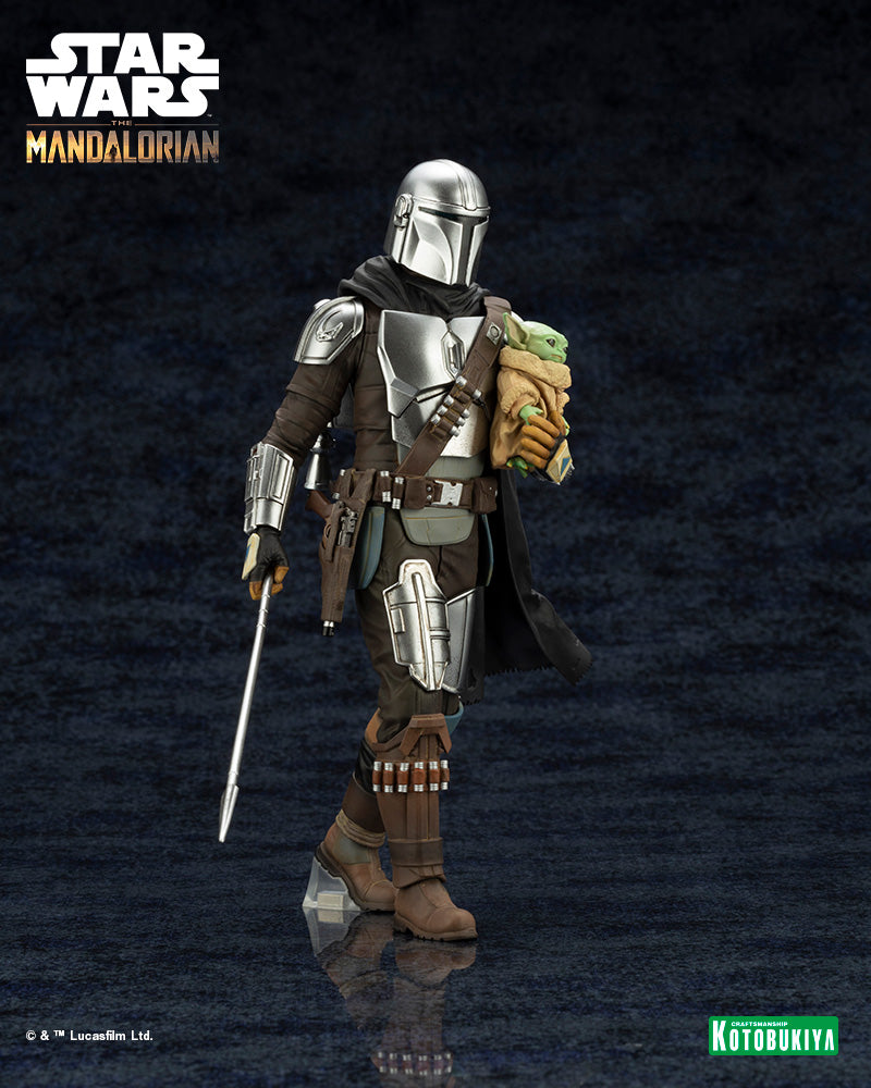 PRE-ORDER ARTFX+ - Star Wars: The Mandalorian™ - MANDALORIAN™& GROGU™ with Beskar Staff 1/10