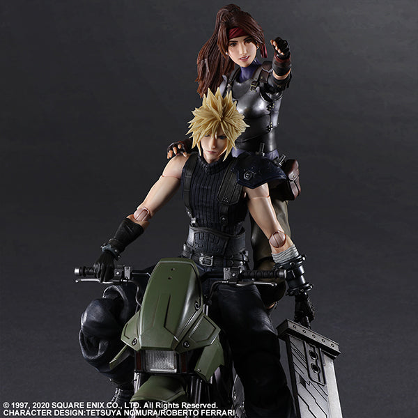 PRE-ORDER Play-Arts Kai - Final Fantasy VII Remake - Cloud Strife, Jessie Raspberry and Bike Set