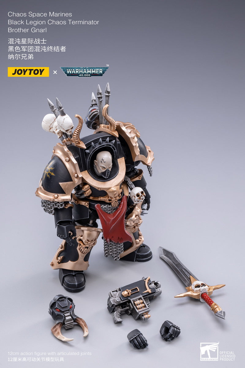 PRE-ORDER Warhammer 40k - Chaos Space Marines - Black Legion Chaos Terminator Brother Gnarl 1/18 [May 2023 Release]