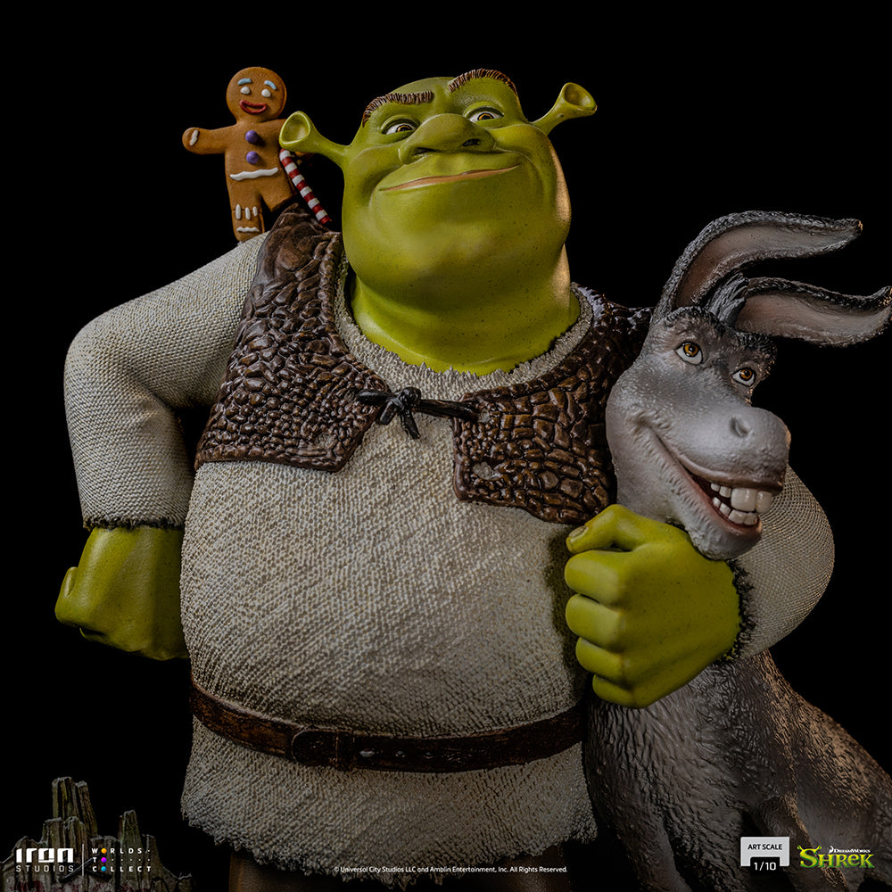 PRE-ORDER Shrek - Shrek, Donkey and The Gingerbread Man Deluxe Art Scale 1/10