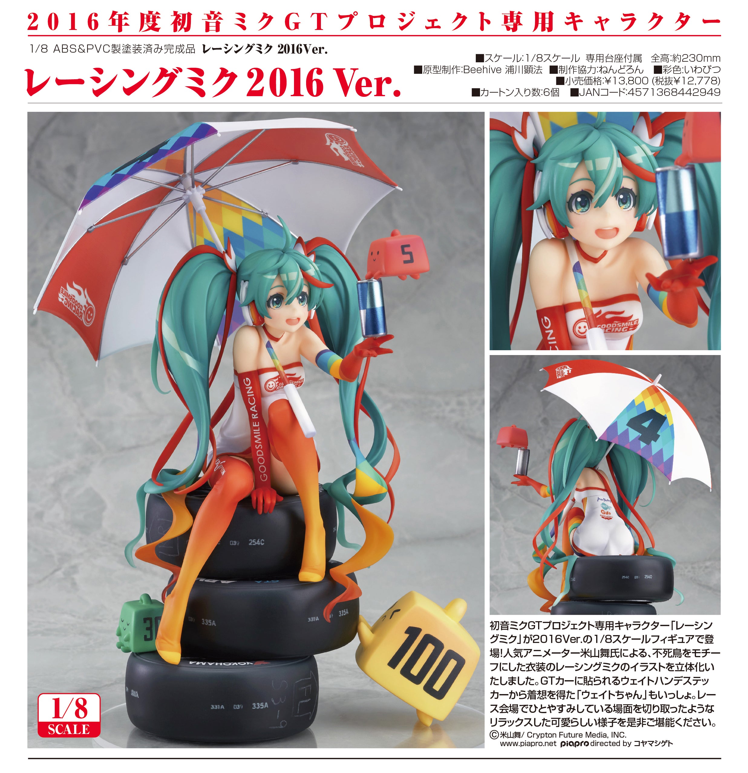 IN-STOCK Good Smile Company - GOOD SMILE Racing - Miku Hatsune: Racing 2016 Ver. 1/8