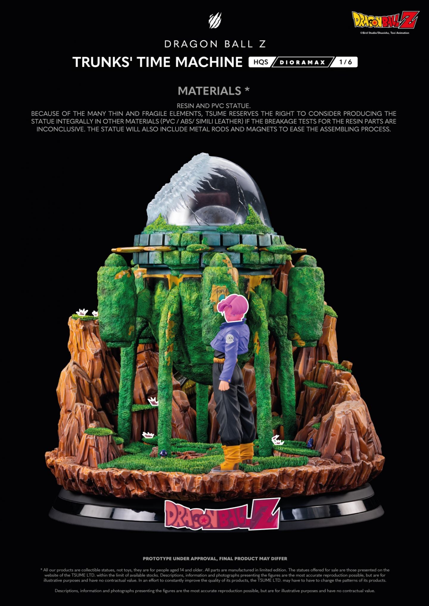 PRE-ORDER HQS Dioramax - Dragon Ball Z - Trunks' Time Machine 1/6