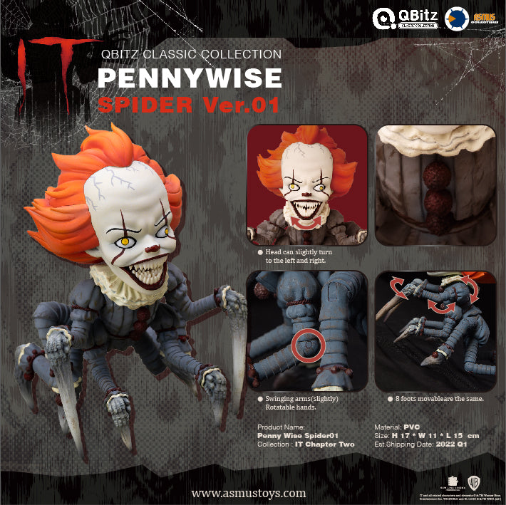 PRE-ORDER QBitz Classic Series - It - Pennywise Spider: Version 1