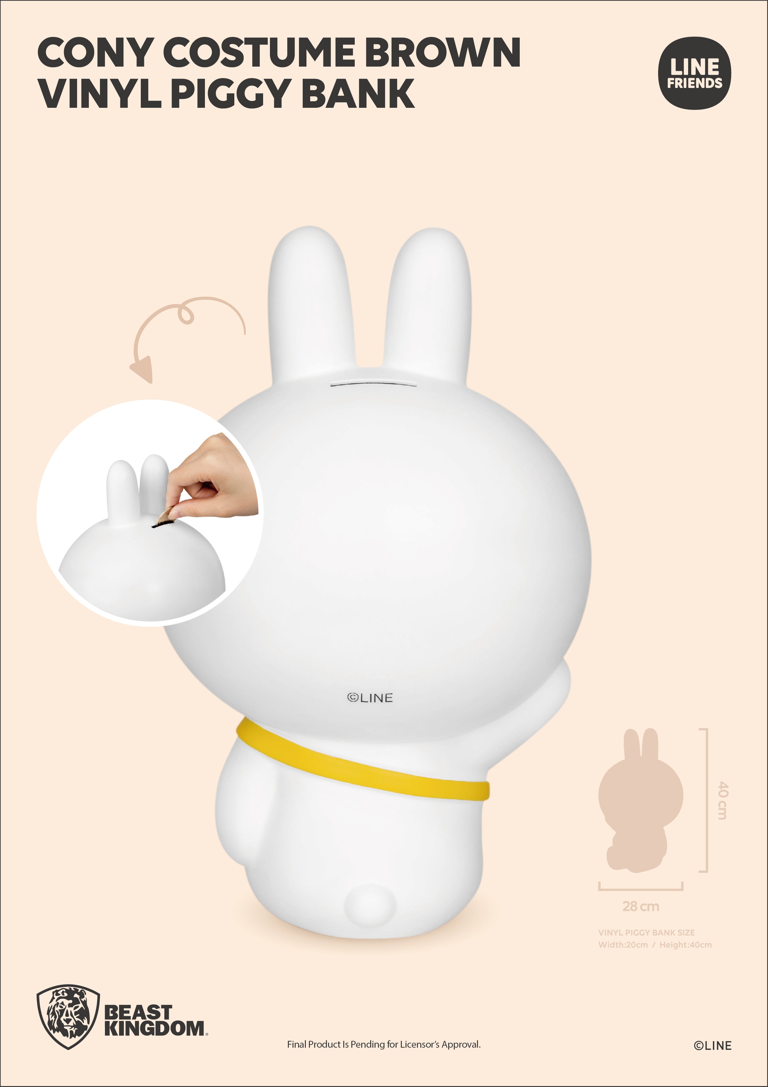 PRE-ORDER Vinyl Piggy Bank - Line Friends - Cony Costume Brown