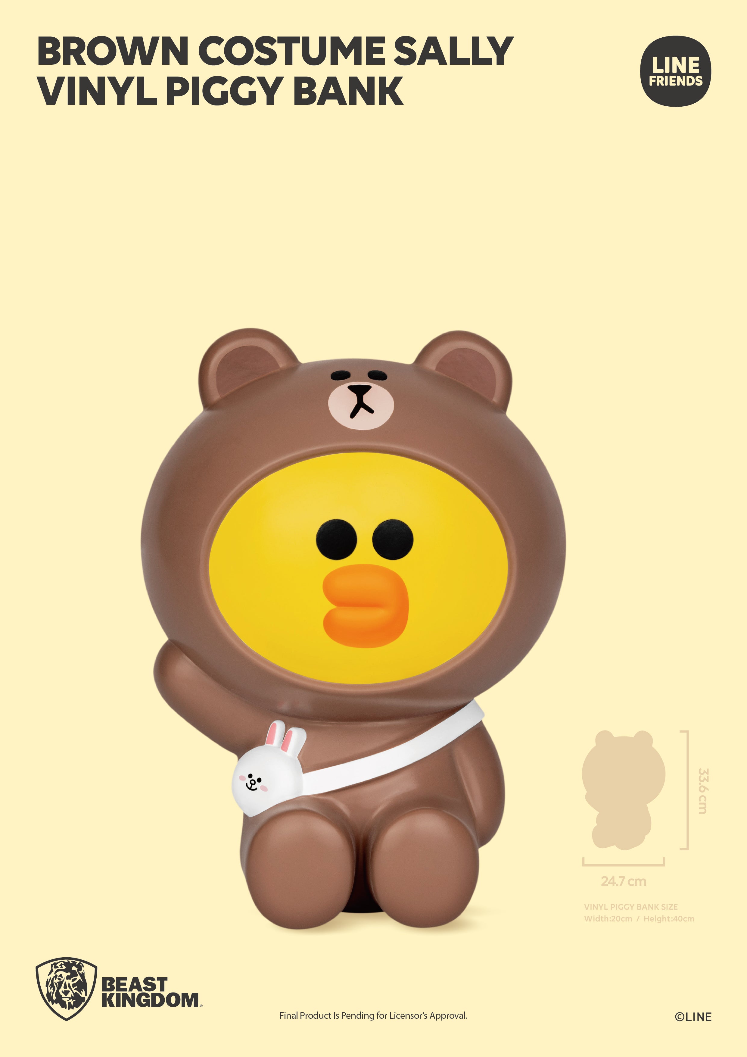 PRE-ORDER Vinyl Piggy Bank - Line Friends - Brown Costume Sally