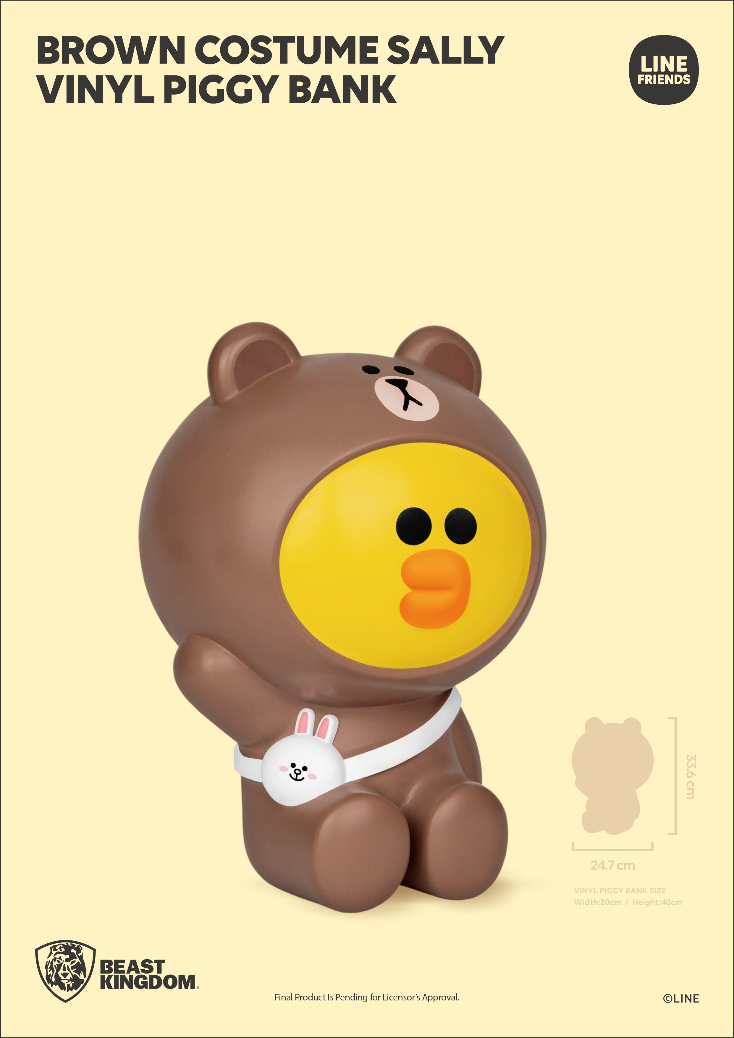 PRE-ORDER Vinyl Piggy Bank - Line Friends - Brown Costume Sally