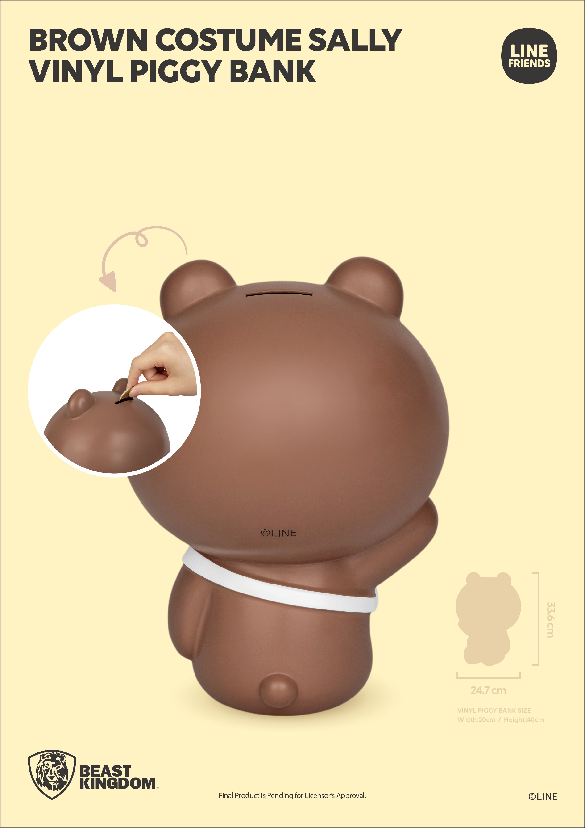 PRE-ORDER Vinyl Piggy Bank - Line Friends - Brown Costume Sally