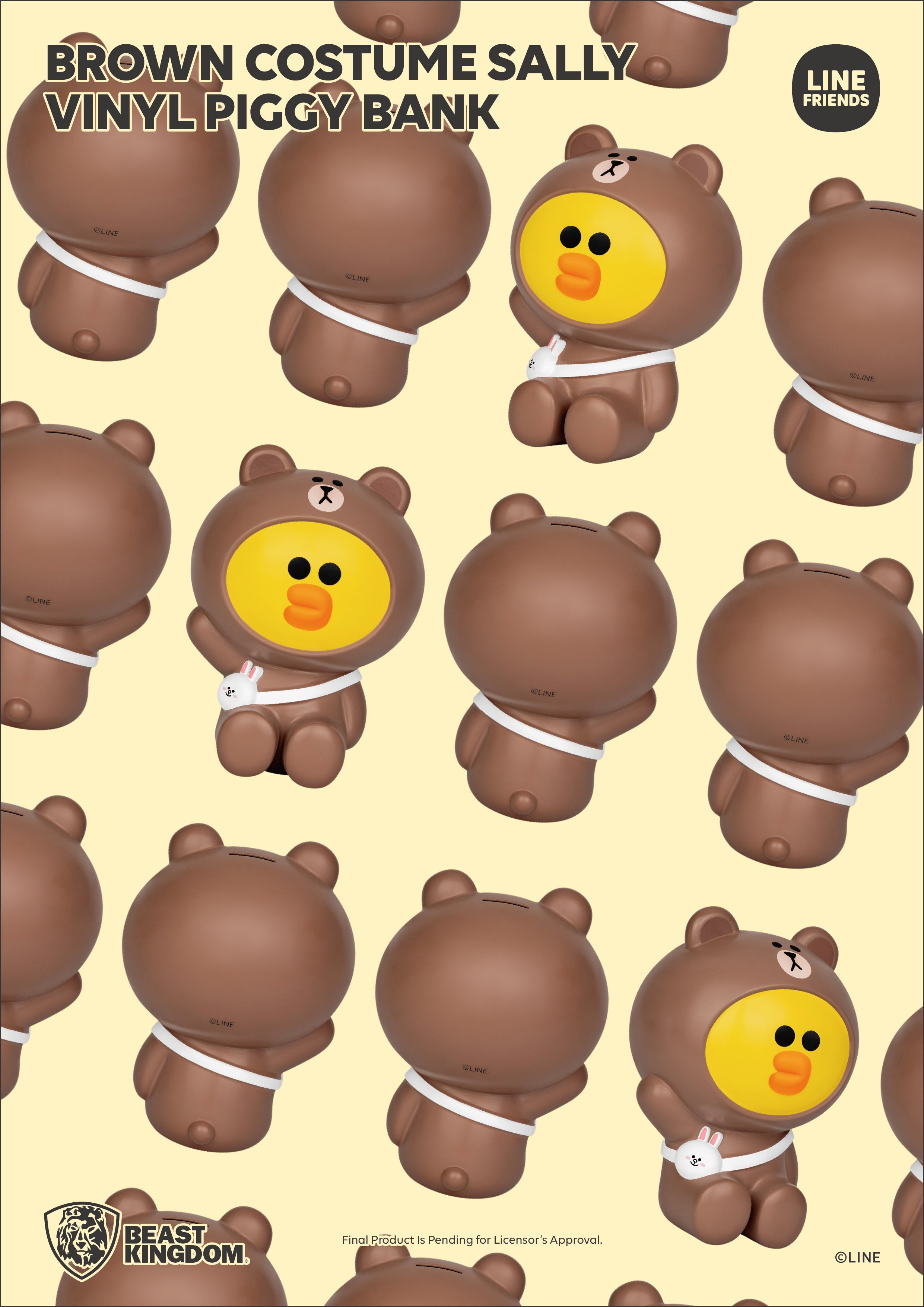 PRE-ORDER Vinyl Piggy Bank - Line Friends - Brown Costume Sally