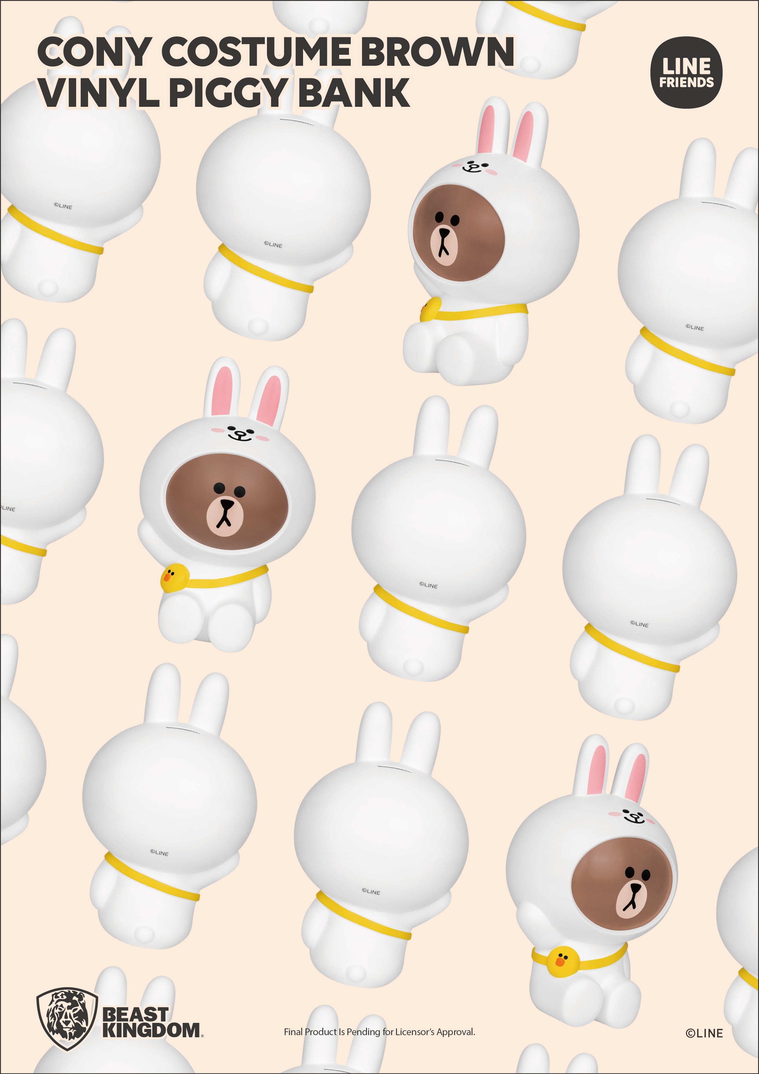 PRE-ORDER Vinyl Piggy Bank - Line Friends - Cony Costume Brown