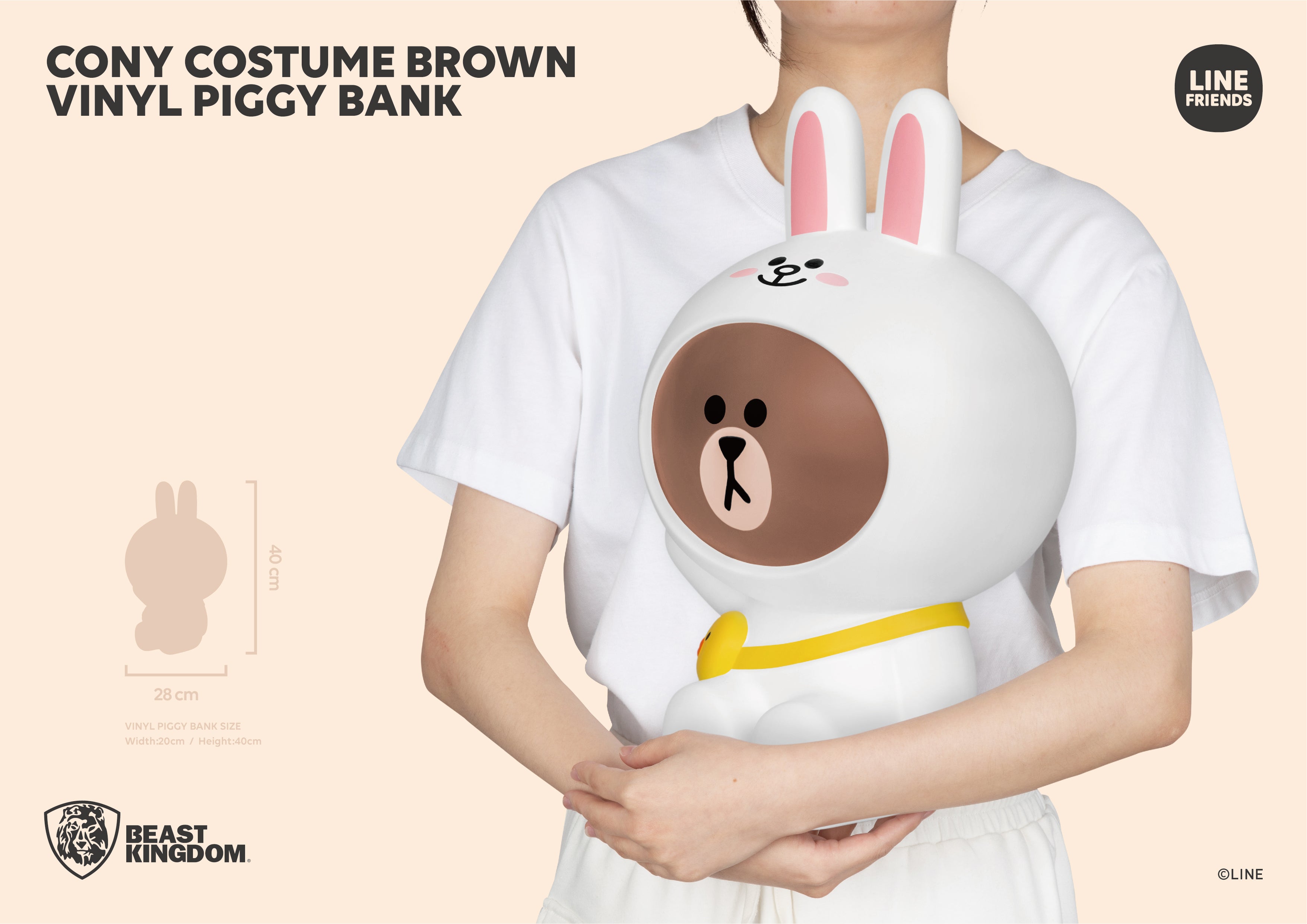 PRE-ORDER Vinyl Piggy Bank - Line Friends - Cony Costume Brown