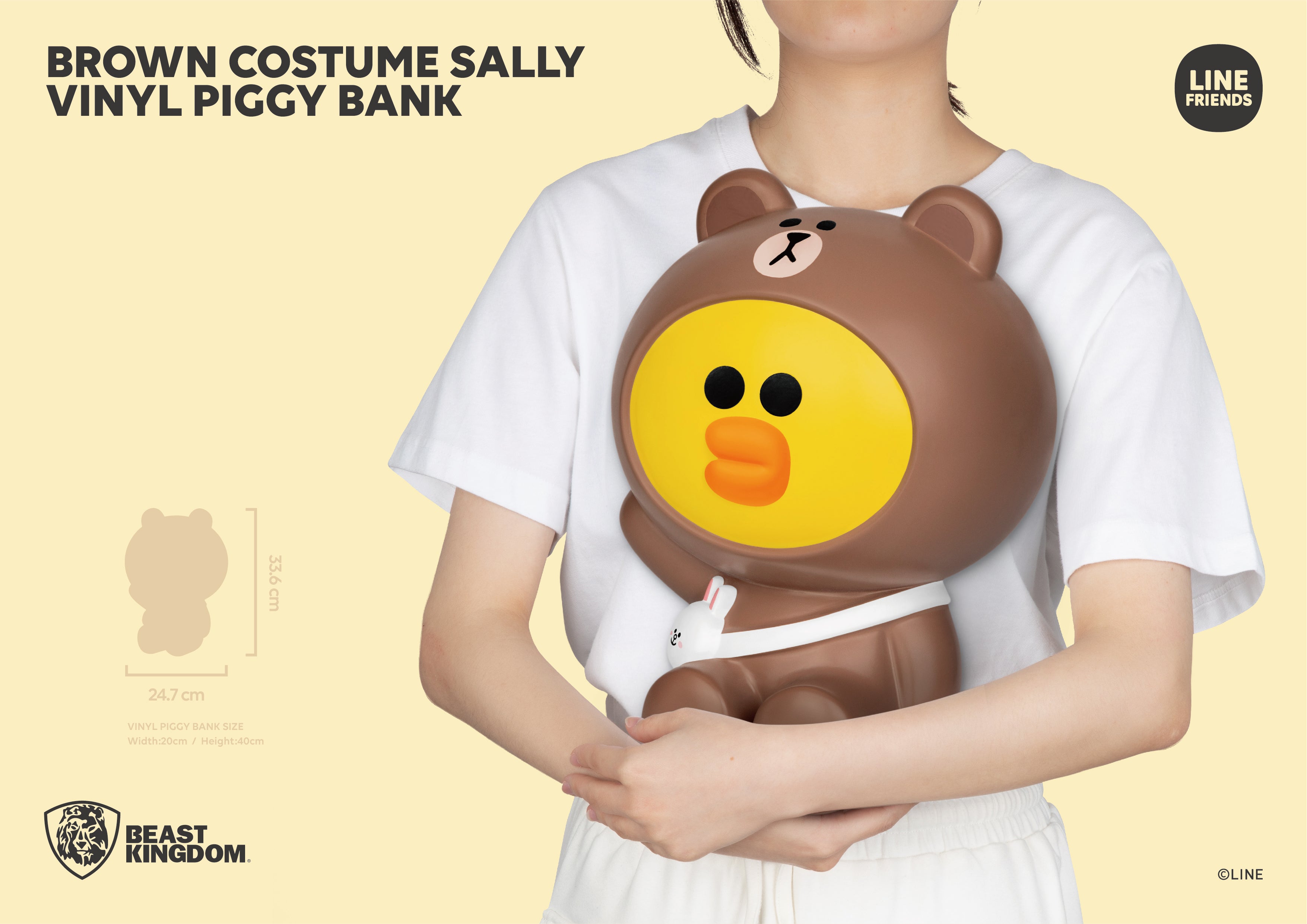 PRE-ORDER Vinyl Piggy Bank - Line Friends - Brown Costume Sally