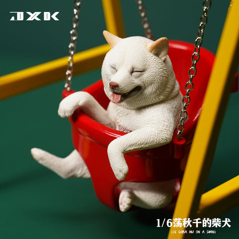 PRE-ORDER Shiba Inu On A Swing: White 1/6