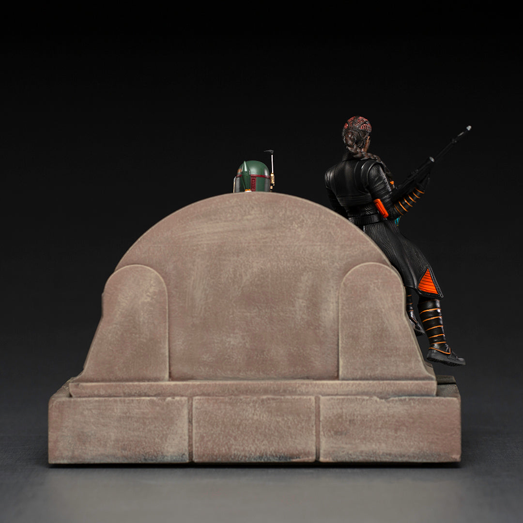 PRE-ORDER The Mandalorian - Boba Fett and Fennec Shand on Throne Deluxe Art Scale 1/10
