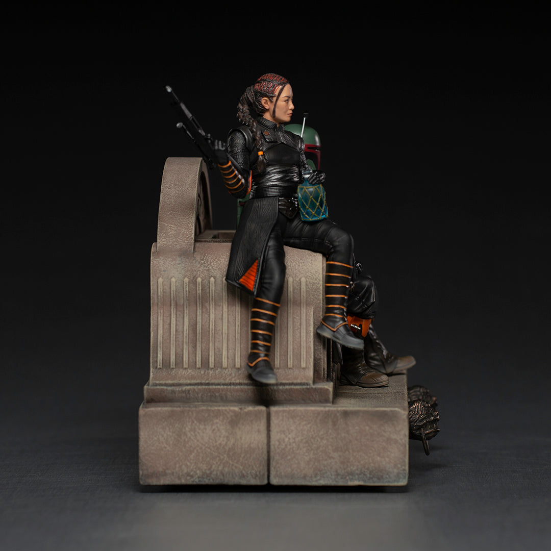 PRE-ORDER The Mandalorian - Boba Fett and Fennec Shand on Throne Deluxe Art Scale 1/10