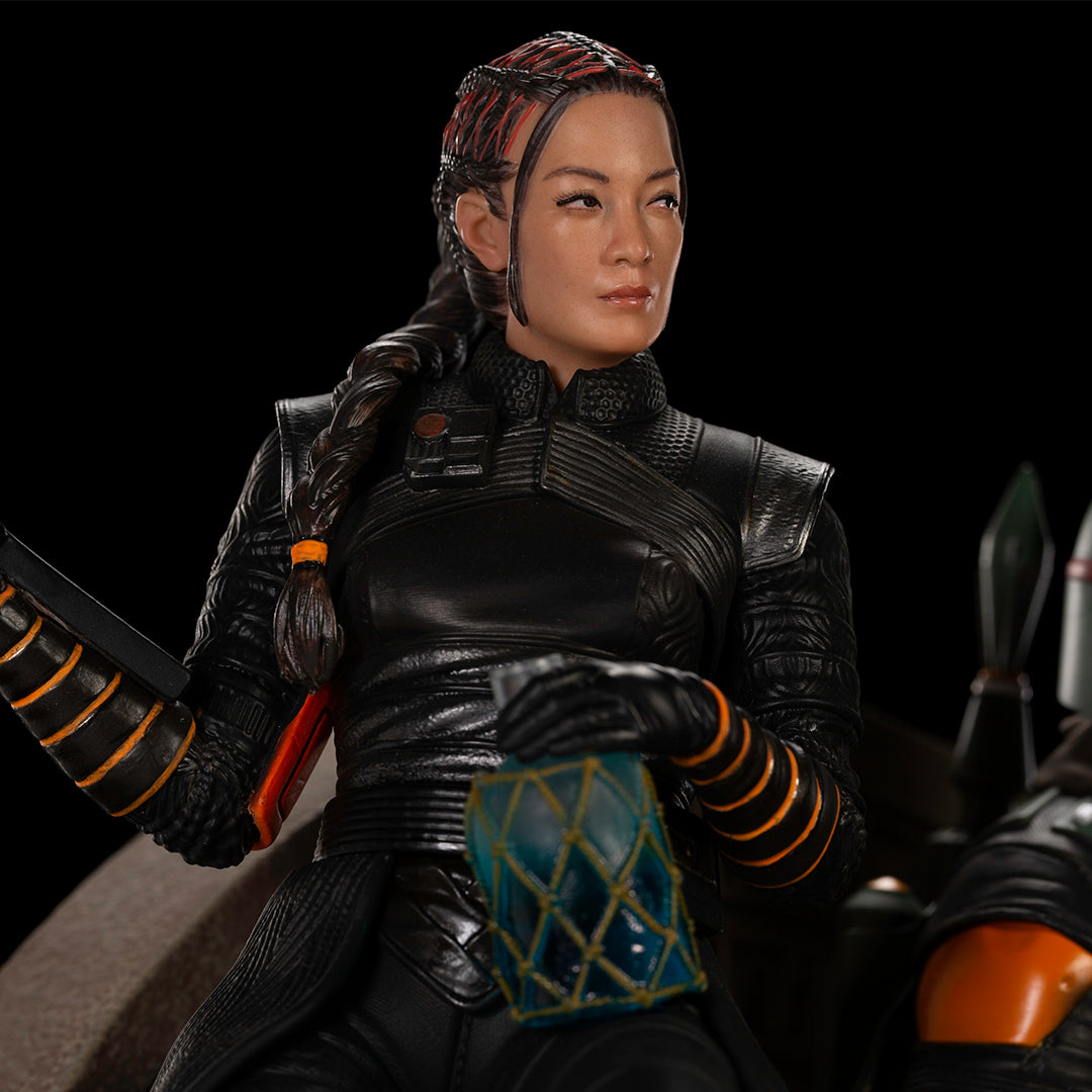 PRE-ORDER The Mandalorian - Boba Fett and Fennec Shand on Throne Deluxe Art Scale 1/10