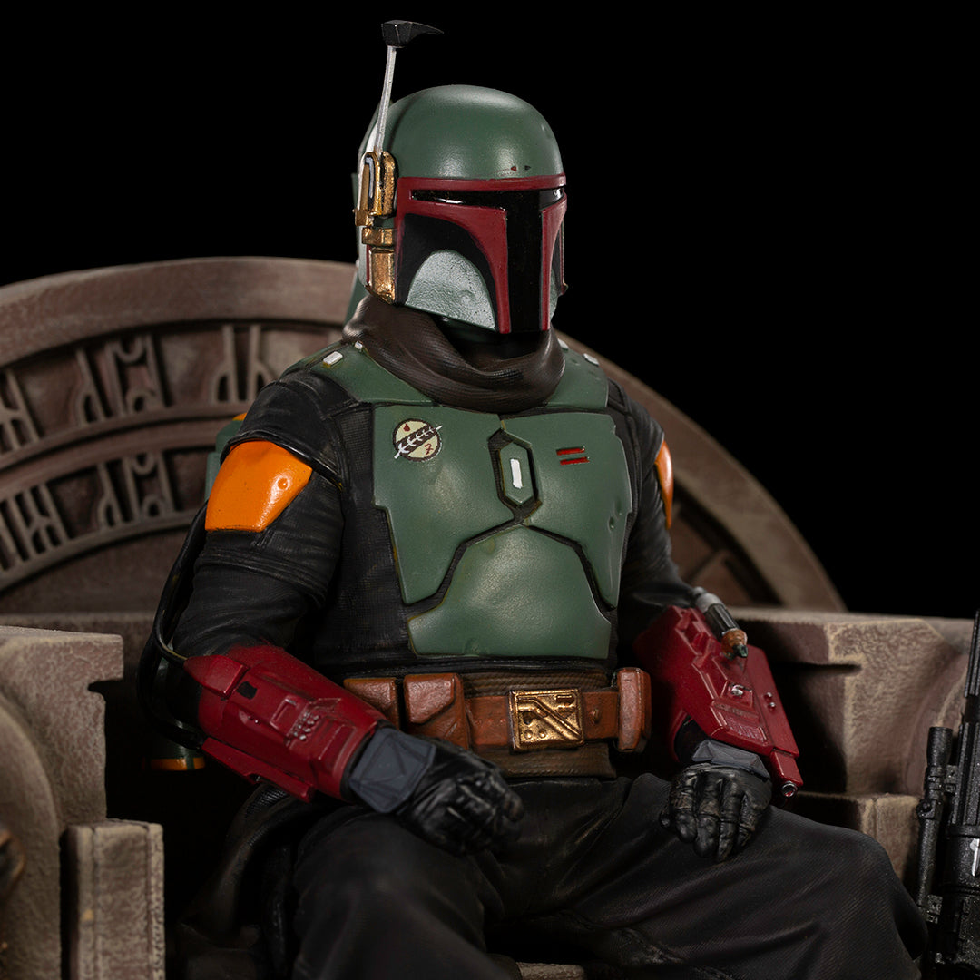 PRE-ORDER The Mandalorian - Boba Fett on Throne Deluxe Art Scale 1/10