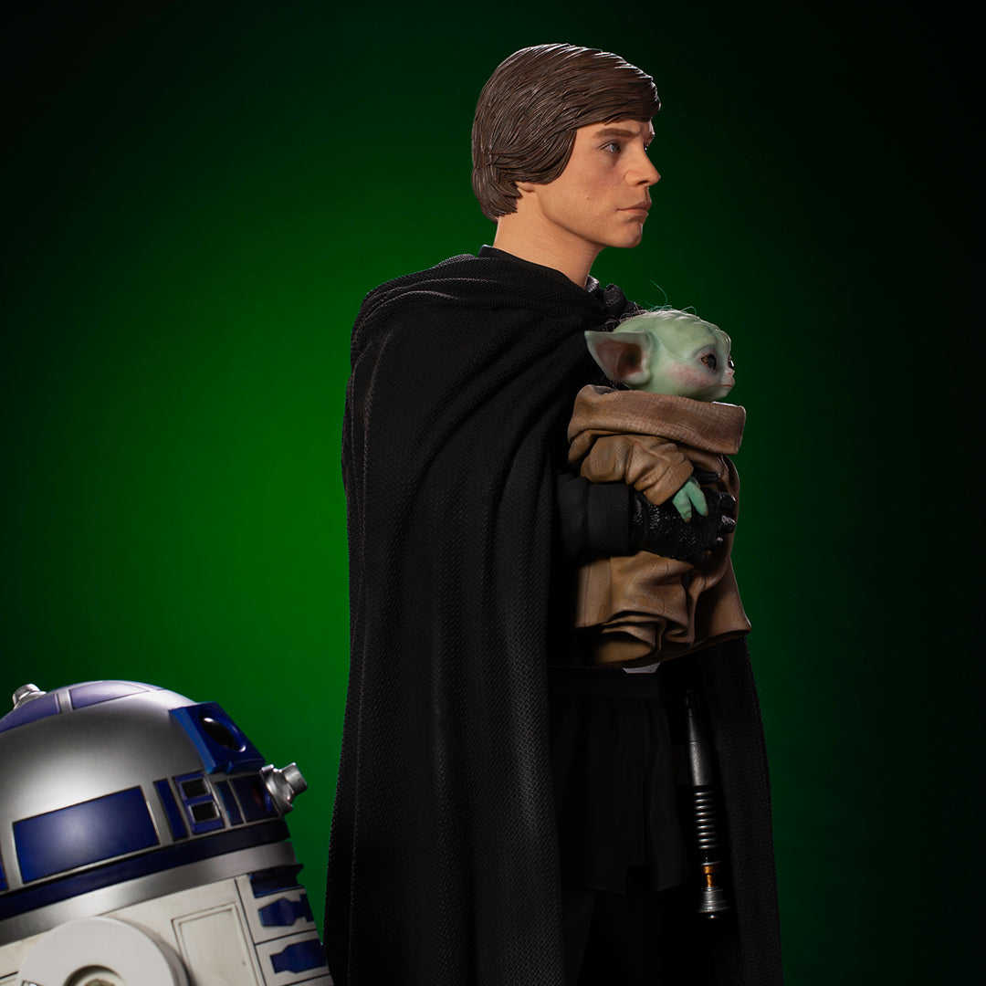 PRE-ORDER Star Wars: The Mandalorian - Luke Skywalker, R2-D2 and Grogu Legacy Replica 1/4