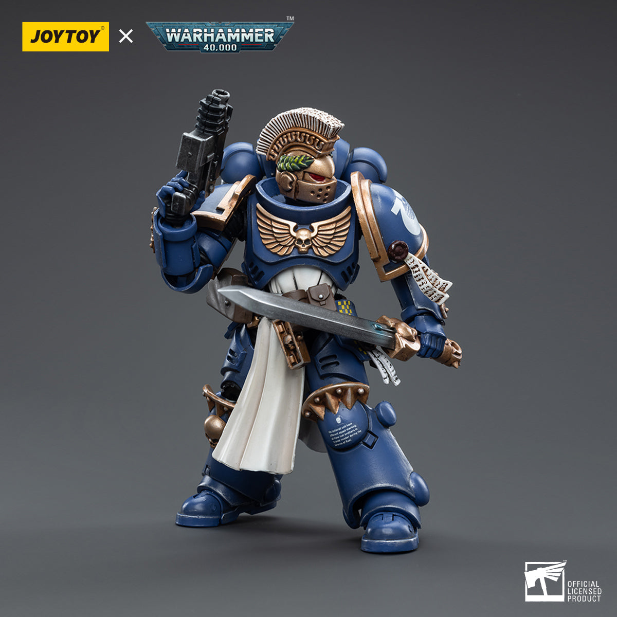 PRE-ORDER Warhammer 40K - Ultramarines - Primaris Company Champion Brother Parnaeus 1/18