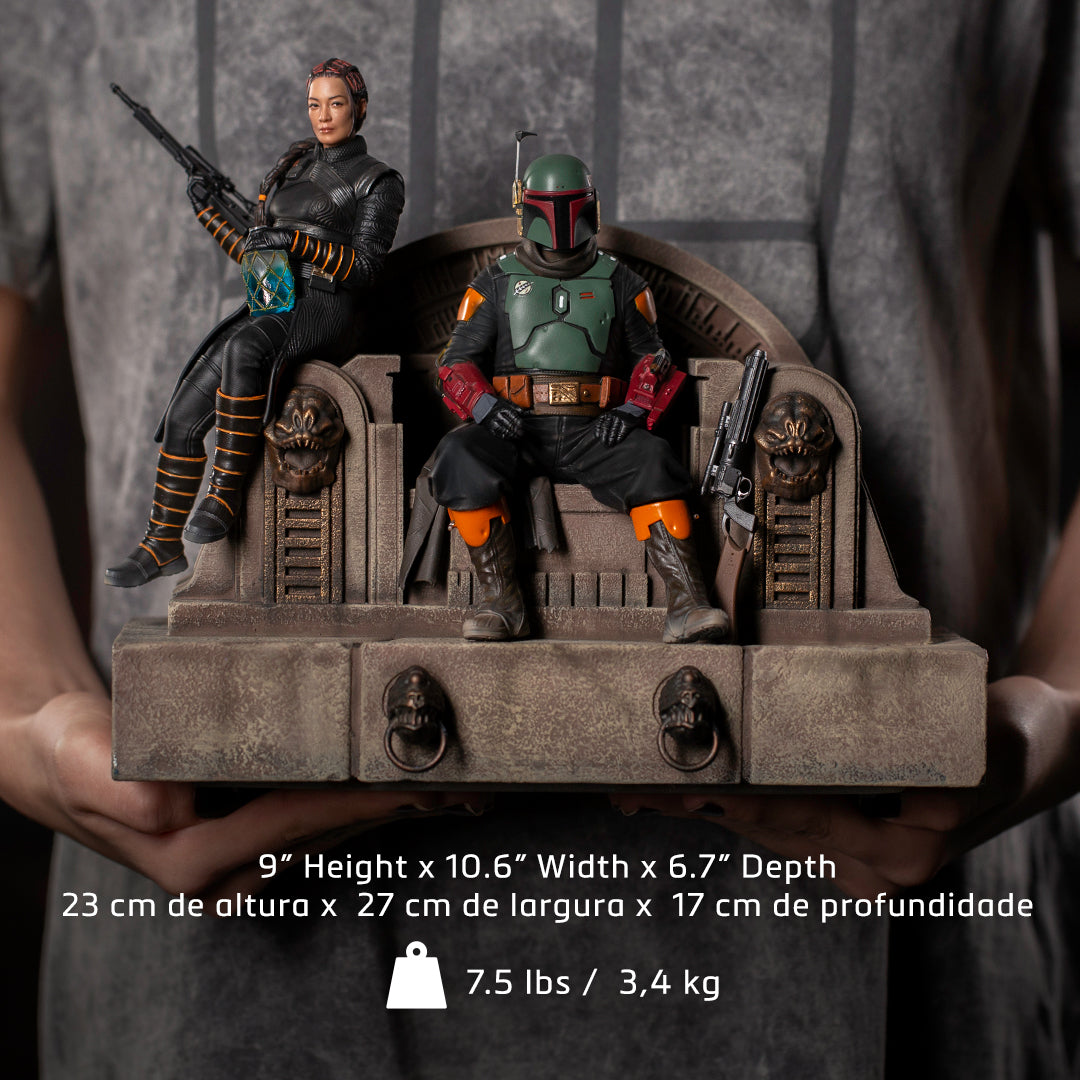 PRE-ORDER The Mandalorian - Boba Fett and Fennec Shand on Throne Deluxe Art Scale 1/10