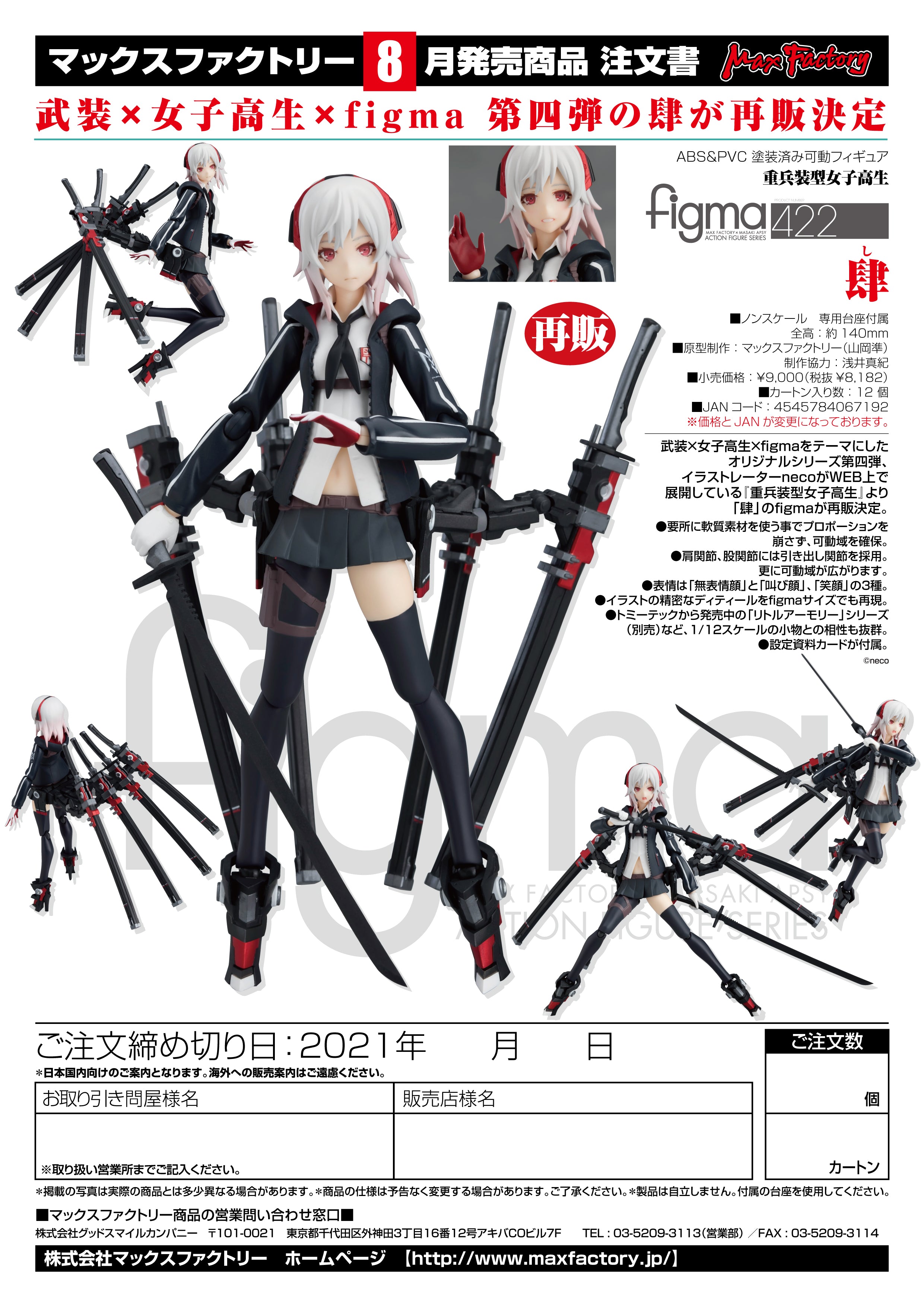 IN-STOCK Max Factory - figma 422 - Heavily Armed High School Girls - Shi [2nd Release]