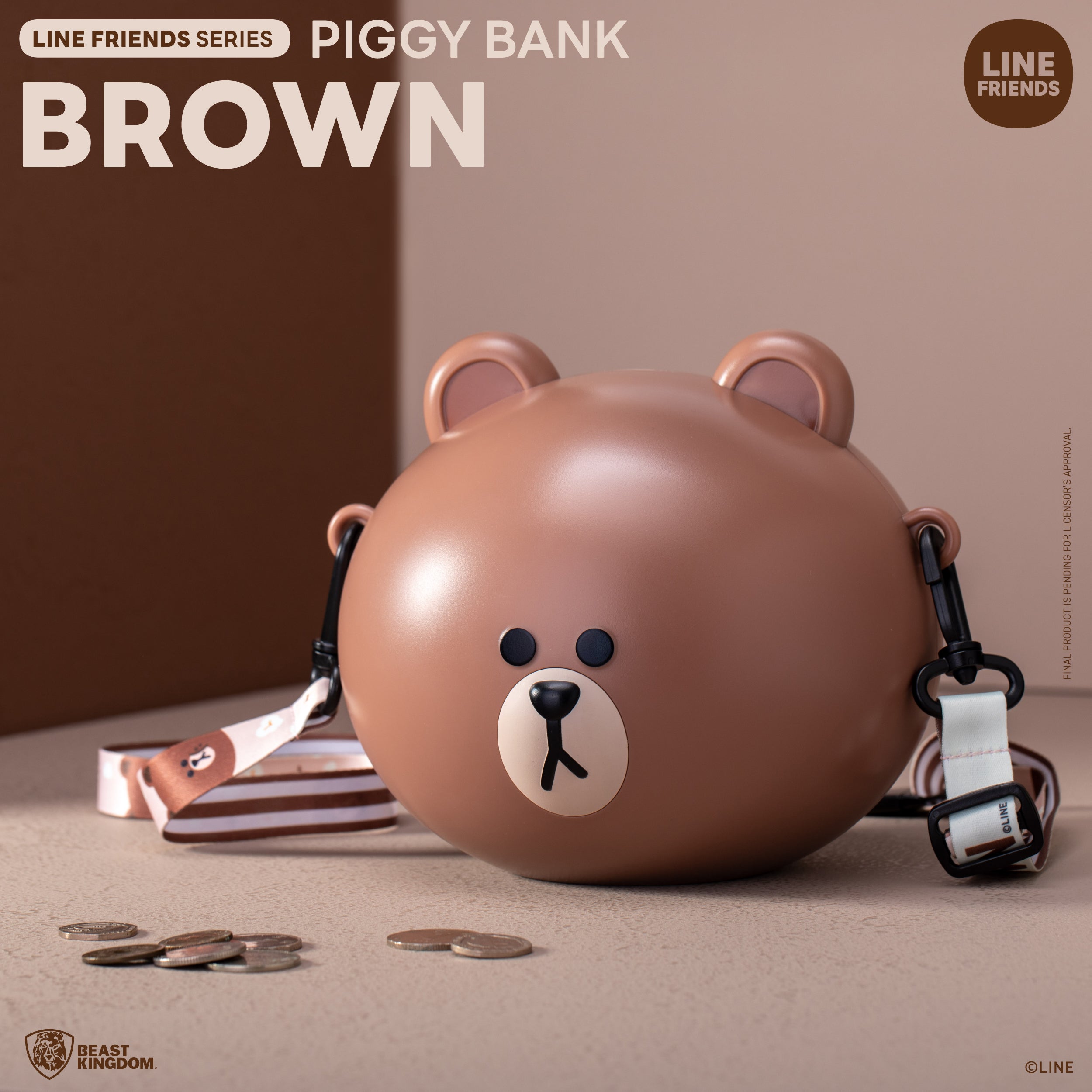 PRE-ORDER LINE FRIENDS Series - Piggy Bank: Brown