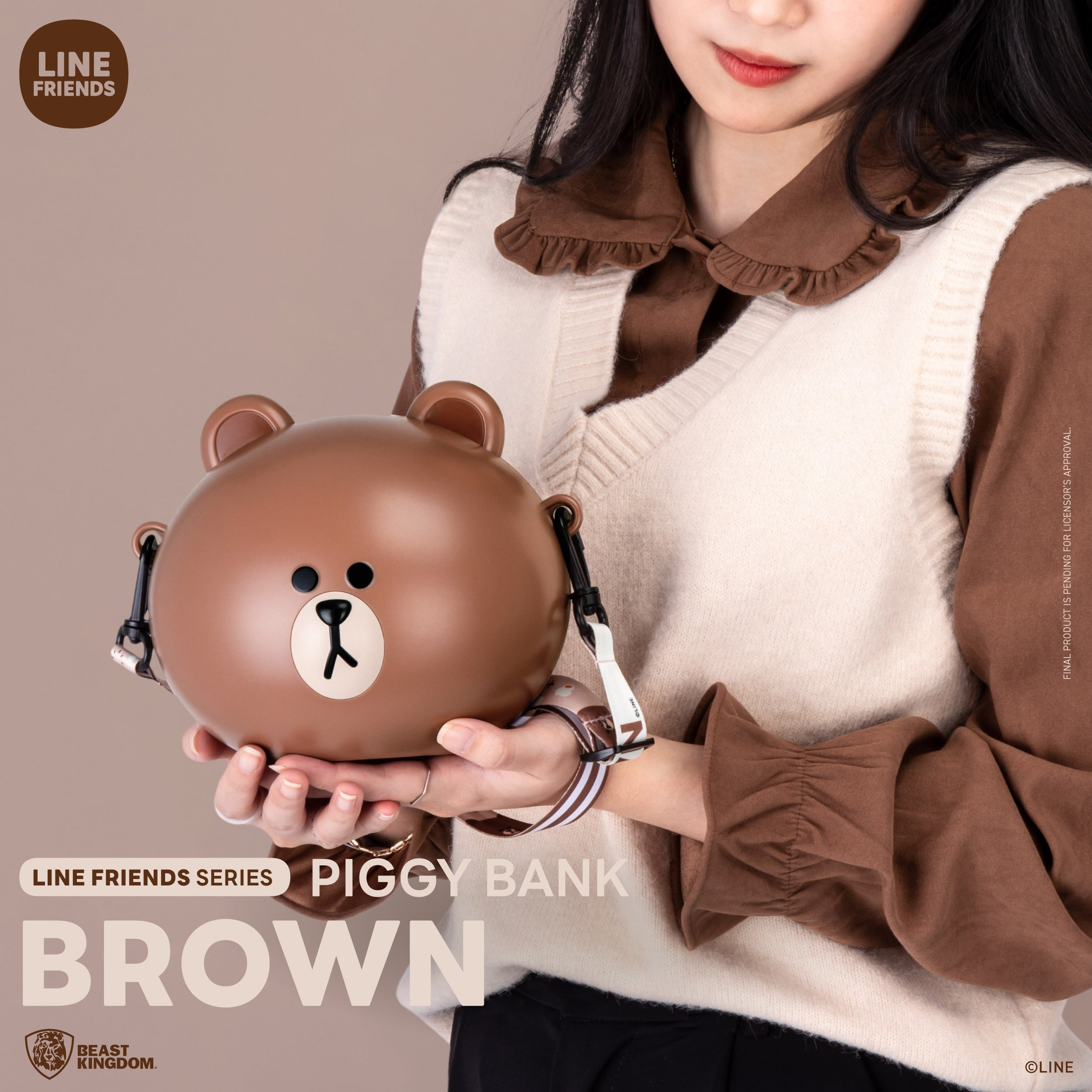 PRE-ORDER LINE FRIENDS Series - Piggy Bank: Brown