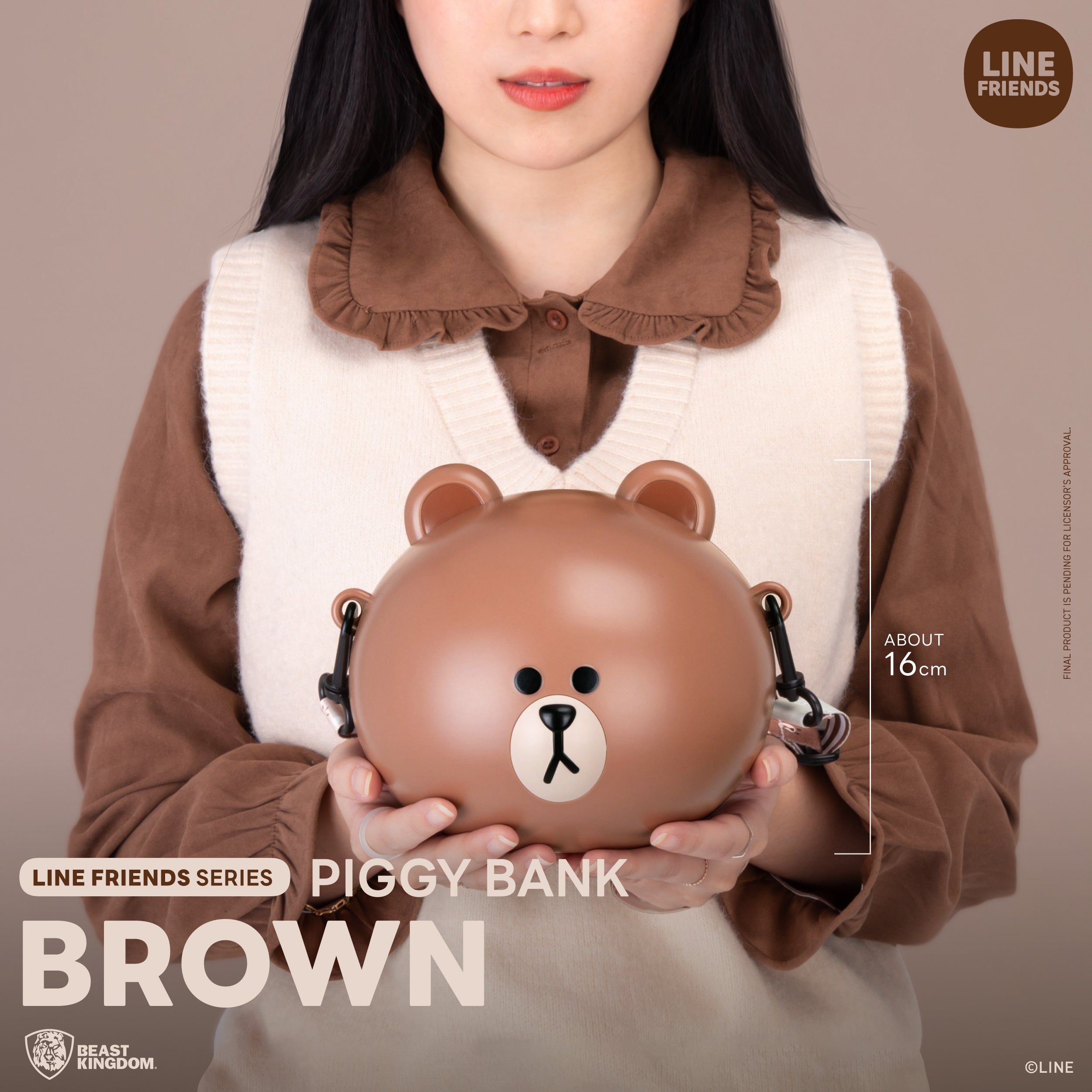 PRE-ORDER LINE FRIENDS Series - Piggy Bank: Brown