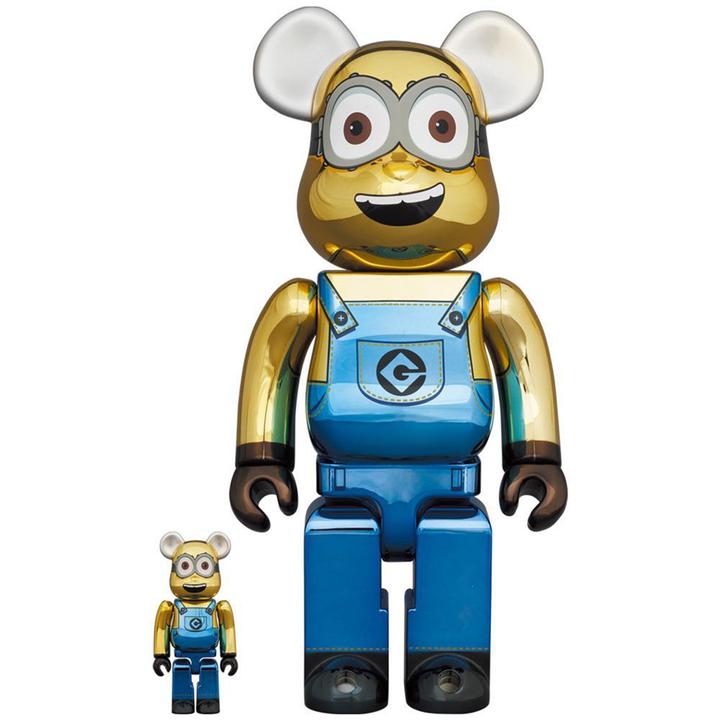PRE-ORDER BE@RBRICK - DAVE CHROME Ver. 100%&400% set