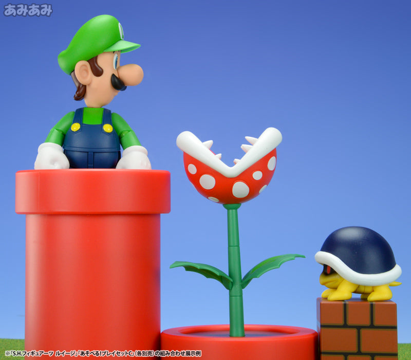 IN-STOCK Bandai - S.H.Figuarts - Super Mario Brothers - Diorama Playset C - Met, Pakkun Flower