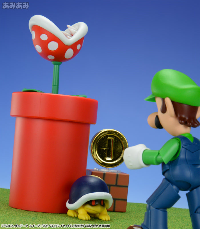 IN-STOCK Bandai - S.H.Figuarts - Super Mario Brothers - Diorama Playset C - Met, Pakkun Flower
