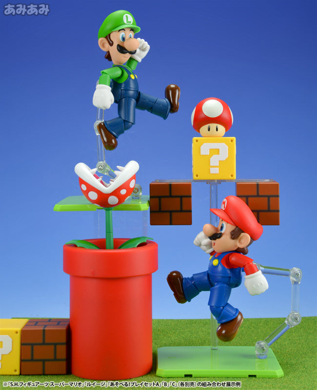 IN-STOCK Bandai - S.H.Figuarts - Super Mario Brothers - Diorama Playset C - Met, Pakkun Flower