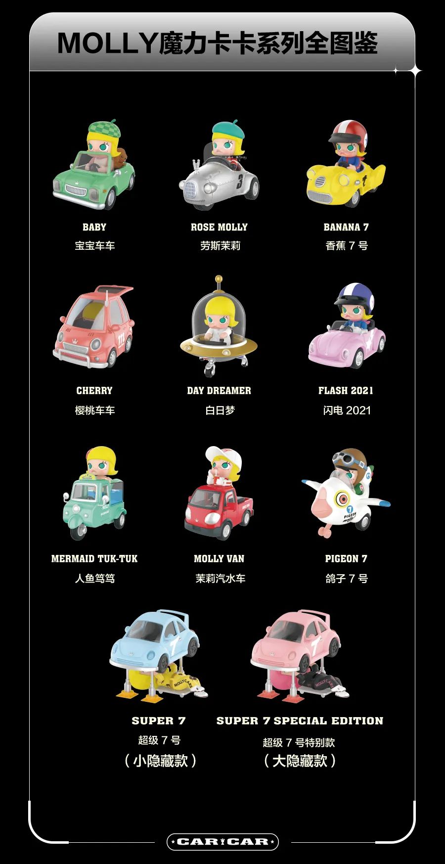 PRE-ORDER POP MART - Molly - Car Car [Box of 9]
